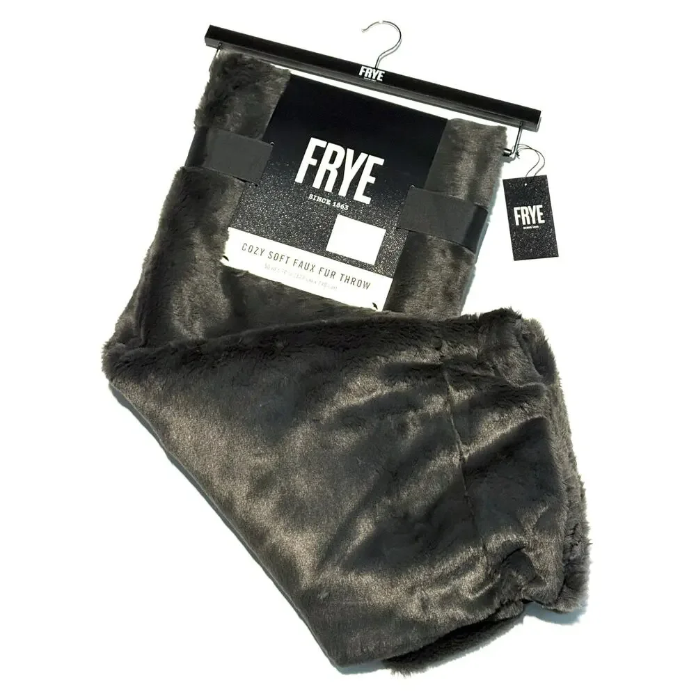 FRYE Faux Fur Throw Blanket 50 x 70